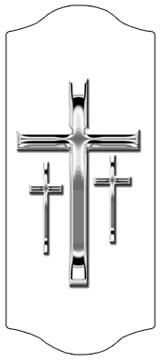 DARAY-C-517-SL-WT Silver 3 Crosses White